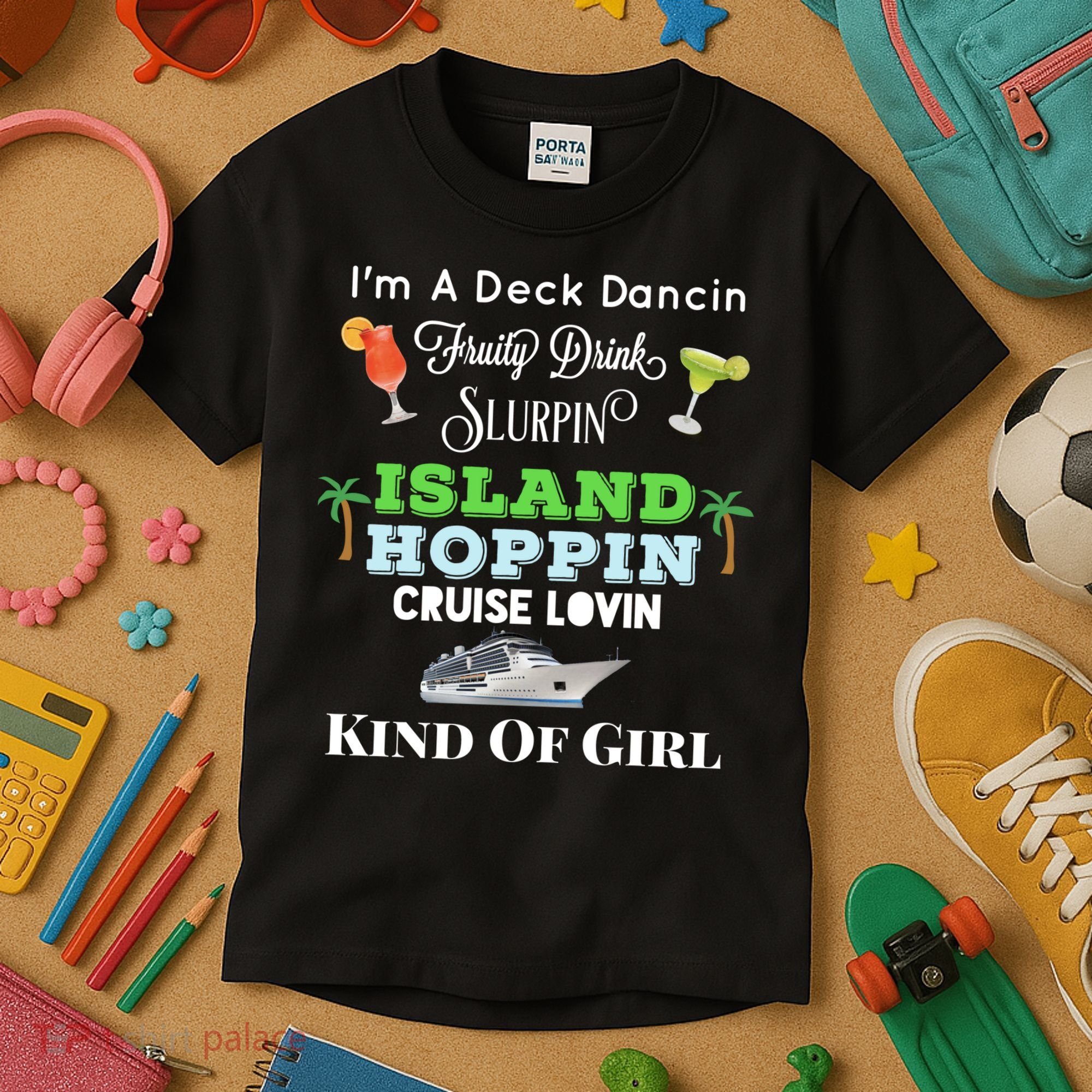 Cruise Ship Accessories Island Hoppin Cruise Boat Gift Kids T-Shirt