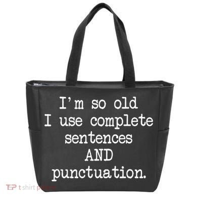 Complete Sentences And Punctuation Grammar Tote Bag