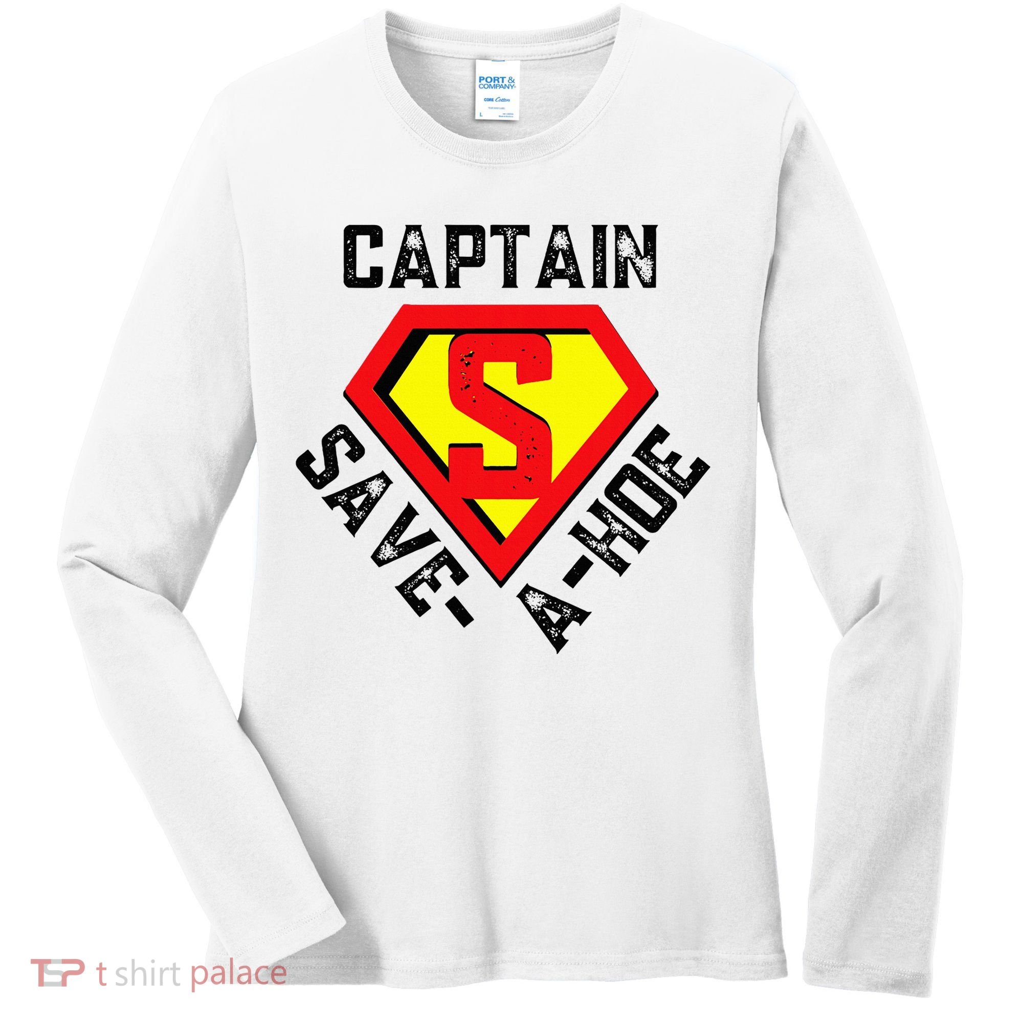 Captain Save A Hoe Rusty Vintage Funny Retro Women's Long Sleeve Shirt