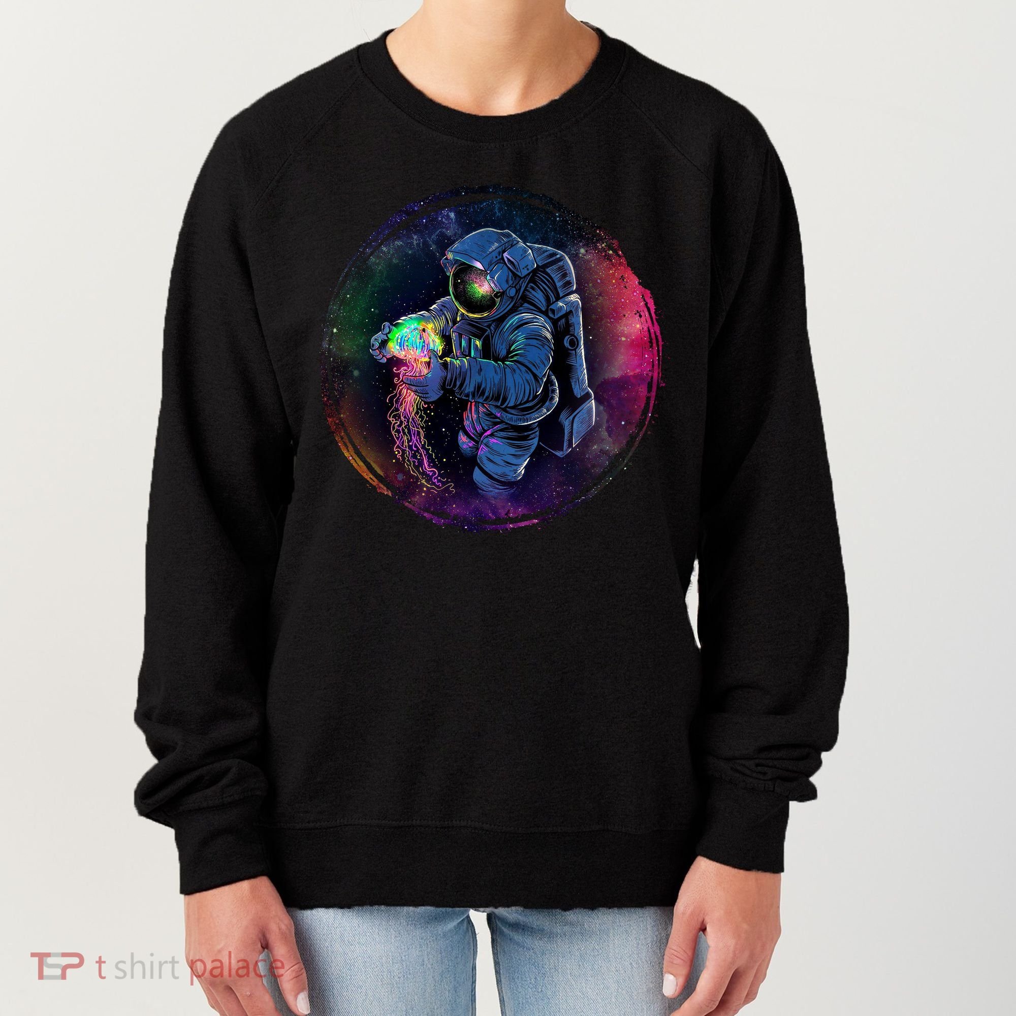 Cool Space Astronaut Jellyfish Galaxy Women's Sweatshirt