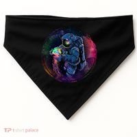 Cool Space Astronaut Jellyfish Galaxy USA-Made Doggie Bandana thumb 0