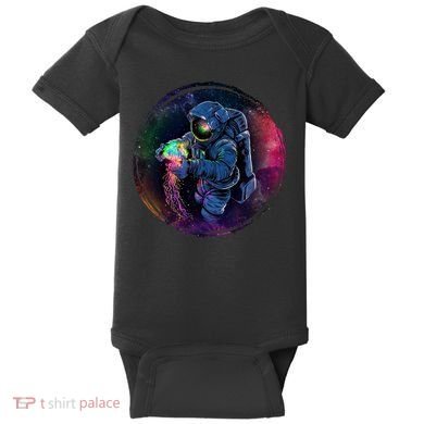 Cool Space Astronaut Jellyfish Galaxy Baby Bodysuit