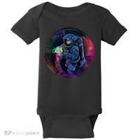 Cool Space Astronaut Jellyfish Galaxy Baby Bodysuit thumb 0