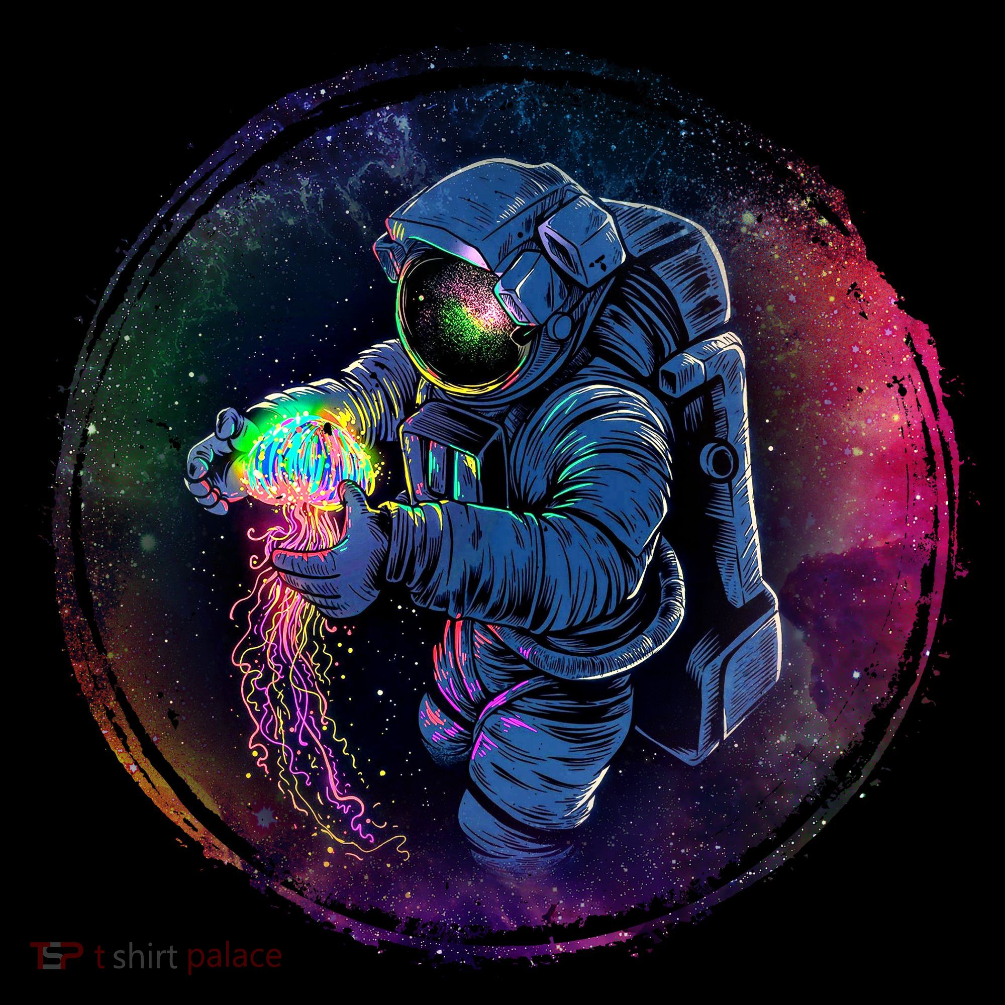Cool Space Astronaut Jellyfish Galaxy Baby Bodysuit