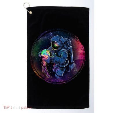 Cool Space Astronaut Jellyfish Galaxy Golf Towel