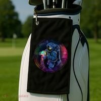 Cool Space Astronaut Jellyfish Galaxy Golf Towel thumb 2