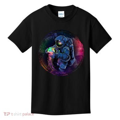 Cool Space Astronaut Jellyfish Galaxy Kids T-Shirt