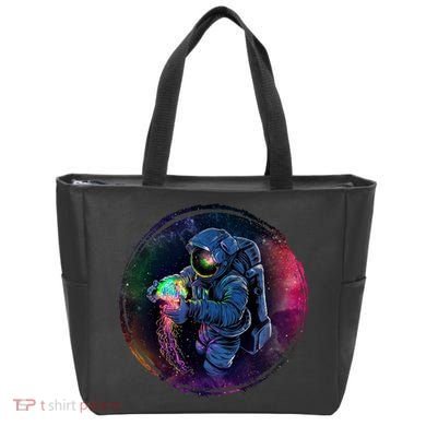 Cool Space Astronaut Jellyfish Galaxy Tote Bag