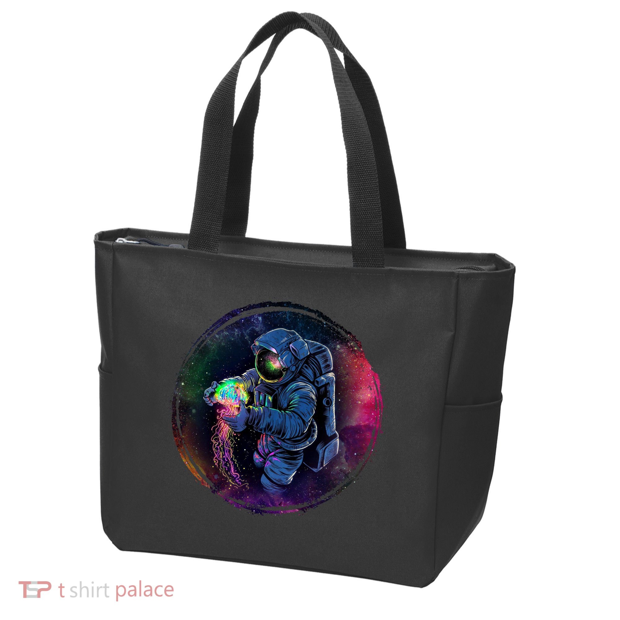 Cool Space Astronaut Jellyfish Galaxy Tote Bag
