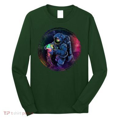 Cool Space Astronaut Jellyfish Galaxy Long Sleeve Shirt