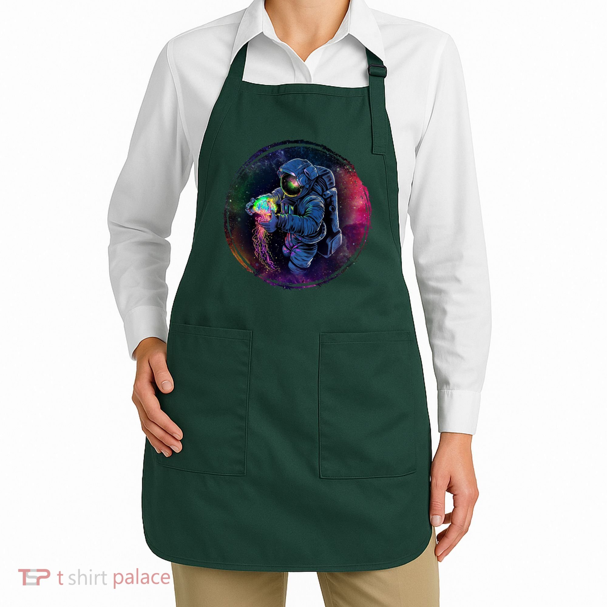 Cool Space Astronaut Jellyfish Galaxy Apron