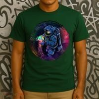 Cool Space Astronaut Jellyfish Galaxy T-Shirt thumb 3