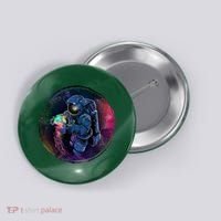 Cool Space Astronaut Jellyfish Galaxy Button thumb 0
