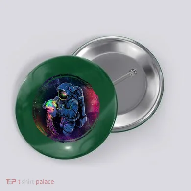 Cool Space Astronaut Jellyfish Galaxy Button