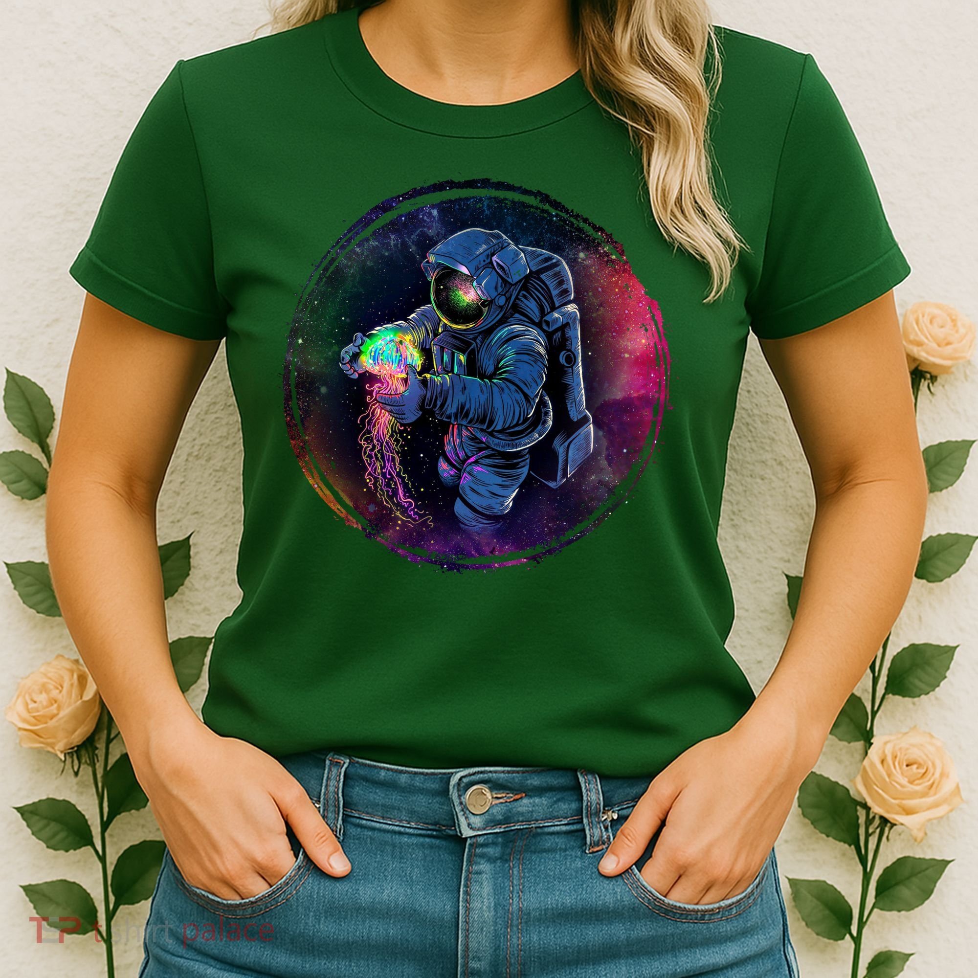 Cool Space Astronaut Jellyfish Galaxy Women's T-Shirt