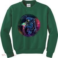 Cool Space Astronaut Jellyfish Galaxy Kids Sweatshirt thumb 0