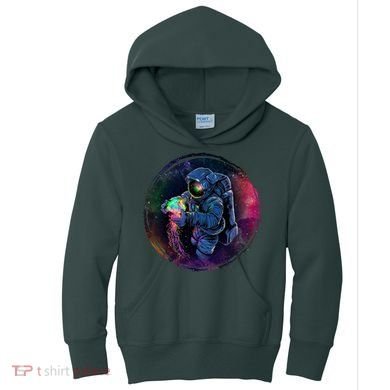 Cool Space Astronaut Jellyfish Galaxy Kids Hoodie