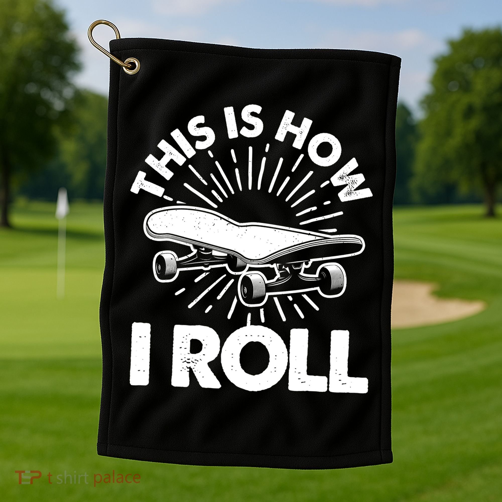 Cool Skateboard Art Boys Girls Skateboarding Golf Towel