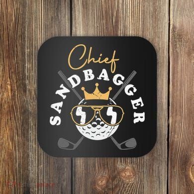 Chief Sandbagger Artwork For A Golf Club Coaster