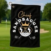 Chief Sandbagger Artwork For A Golf Club Golf Towel thumb 1