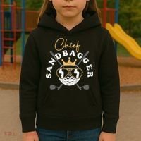 Chief Sandbagger Artwork For A Golf Club Kids Hoodie thumb 3