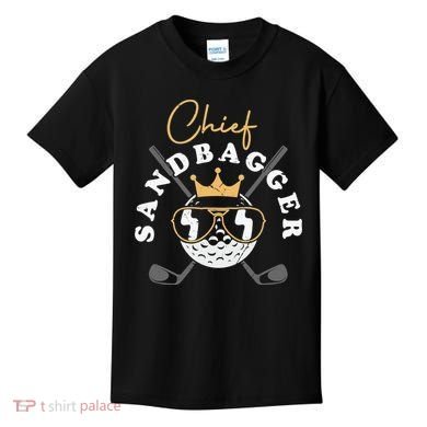 Chief Sandbagger Artwork For A Golf Club Kids T-Shirt
