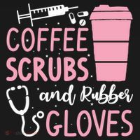 Coffee Scrubs And Rubber Gloves Medical Nurse Doctor Women's Hoodie thumb 2