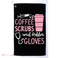 Coffee Scrubs And Rubber Gloves Medical Nurse Doctor Golf Towel thumb 0