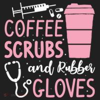 Coffee Scrubs And Rubber Gloves Medical Nurse Doctor Golf Towel thumb 3