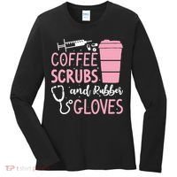 Coffee Scrubs And Rubber Gloves Medical Nurse Doctor Women's Long Sleeve Shirt thumb 0