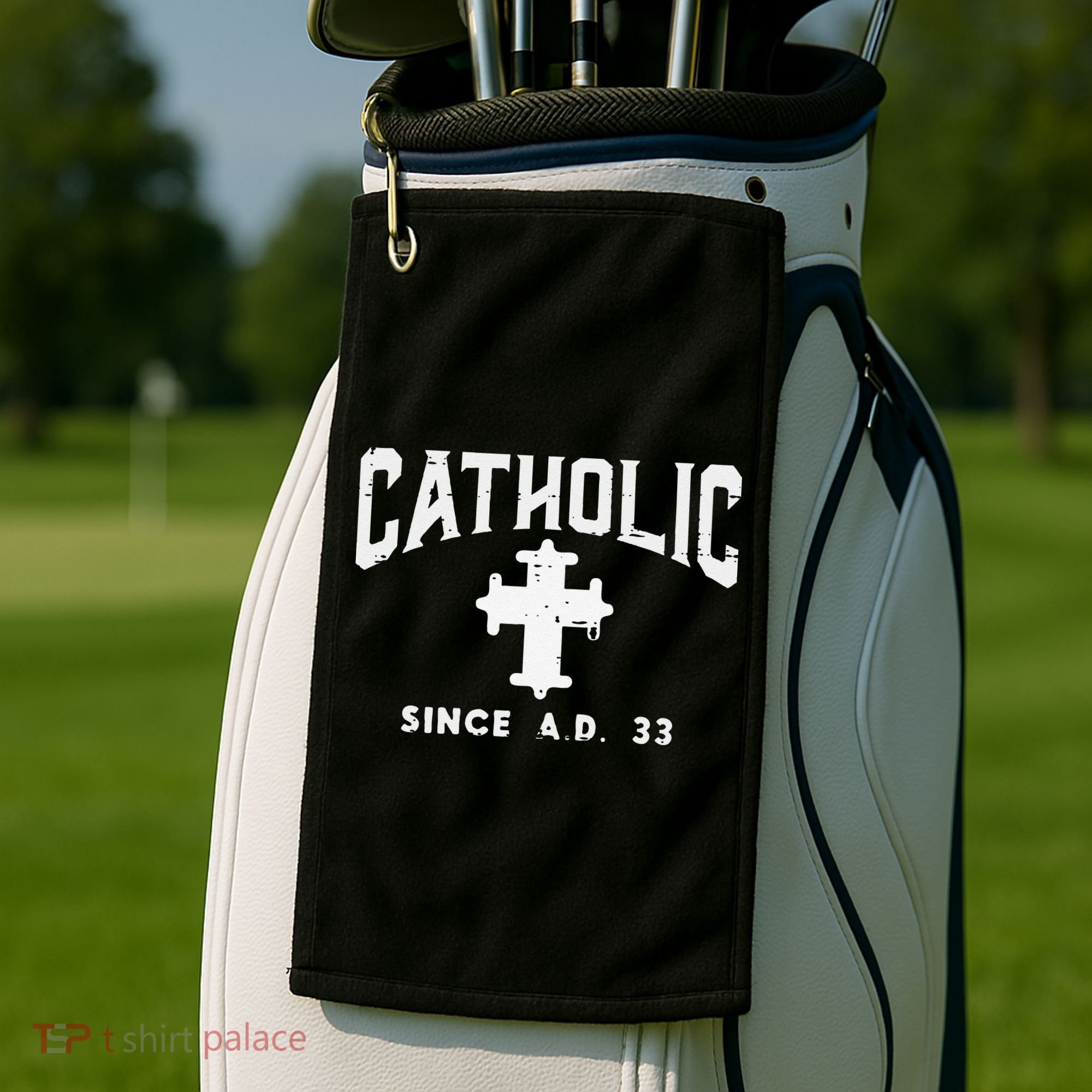 Catholic Since AD 33 God Jesus Christian Golf Towel