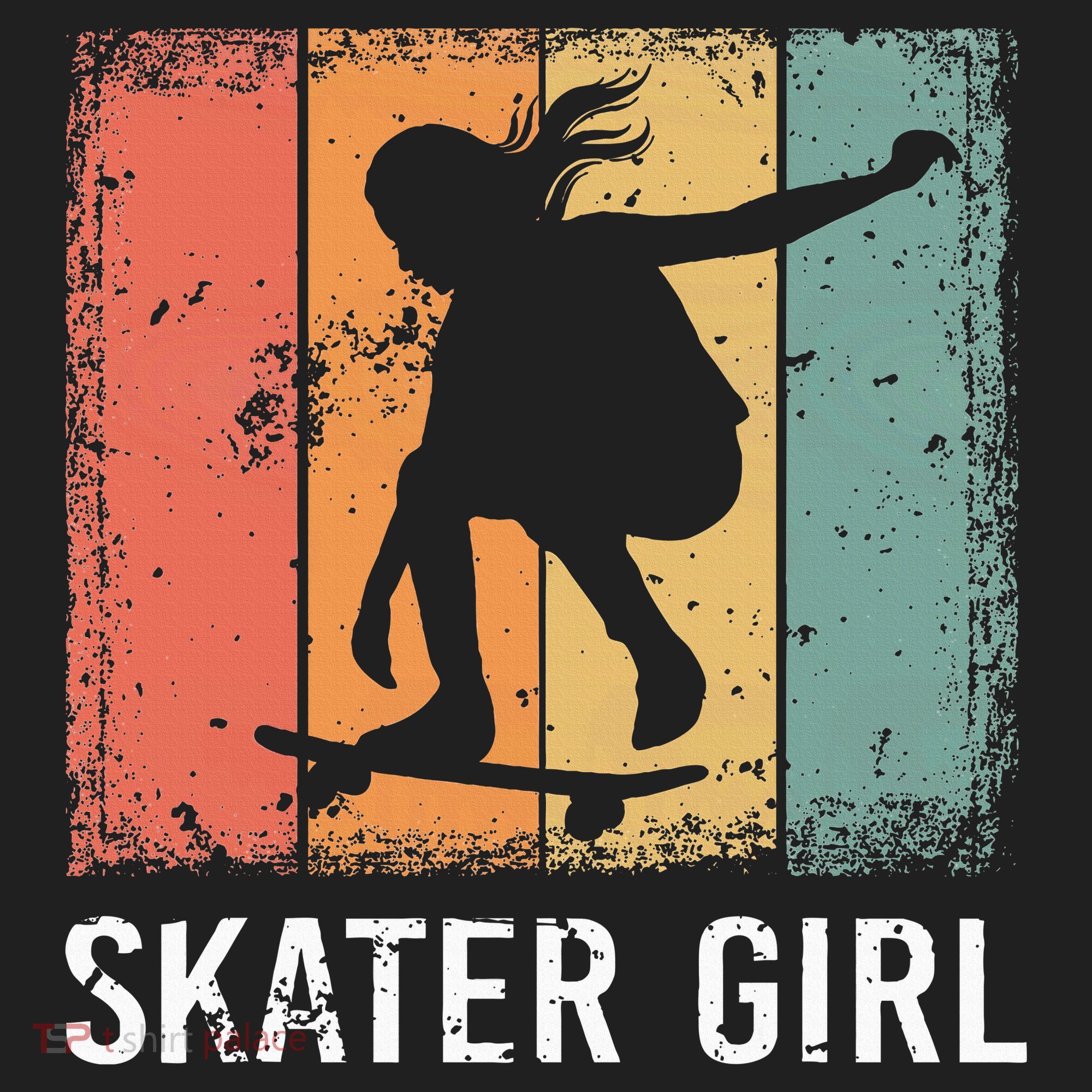 Cool Skater Art Women Skateboarding Skateboard Skating Comfort Colors Boxy T-Shirt