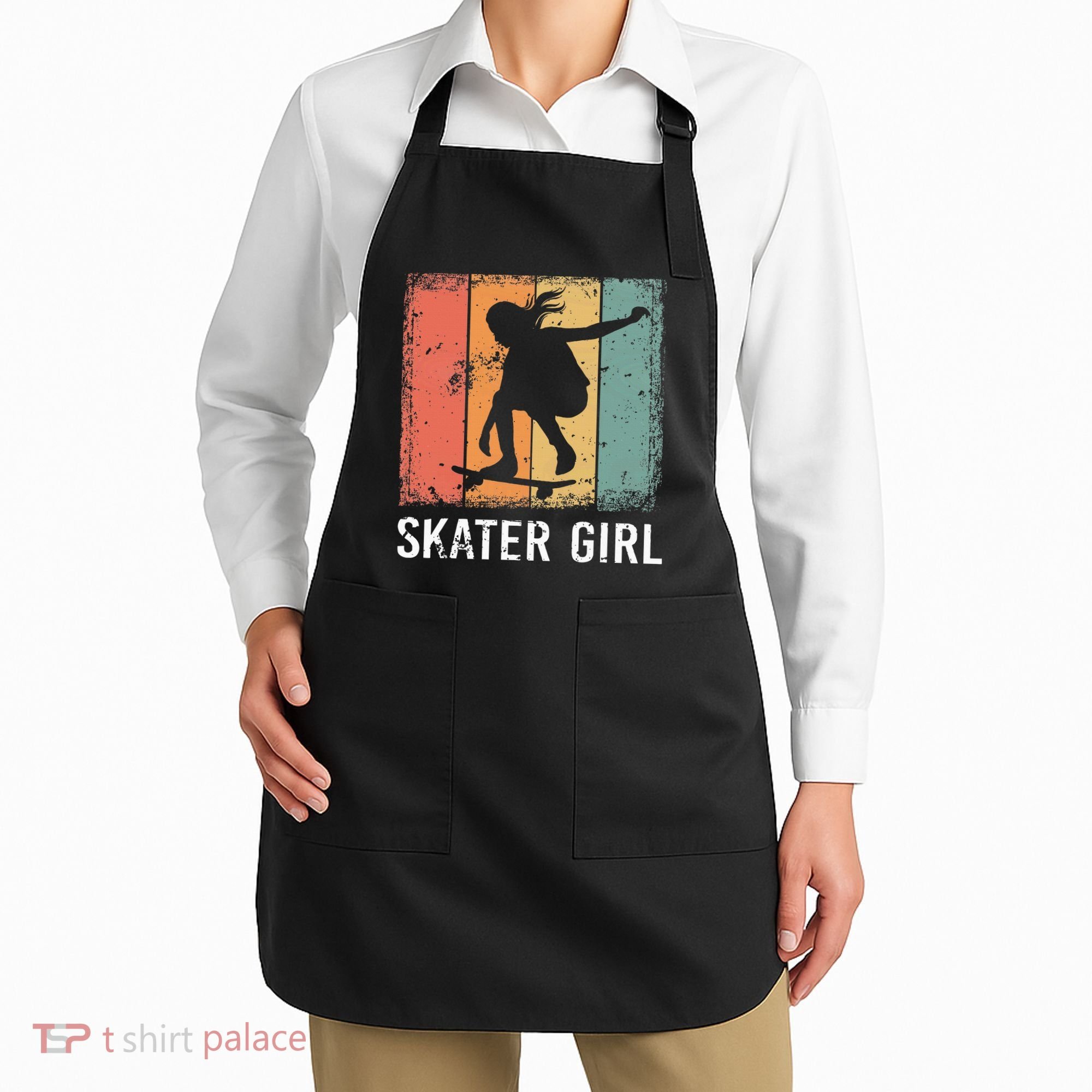 Cool Skater Art Women Skateboarding Skateboard Skating Apron