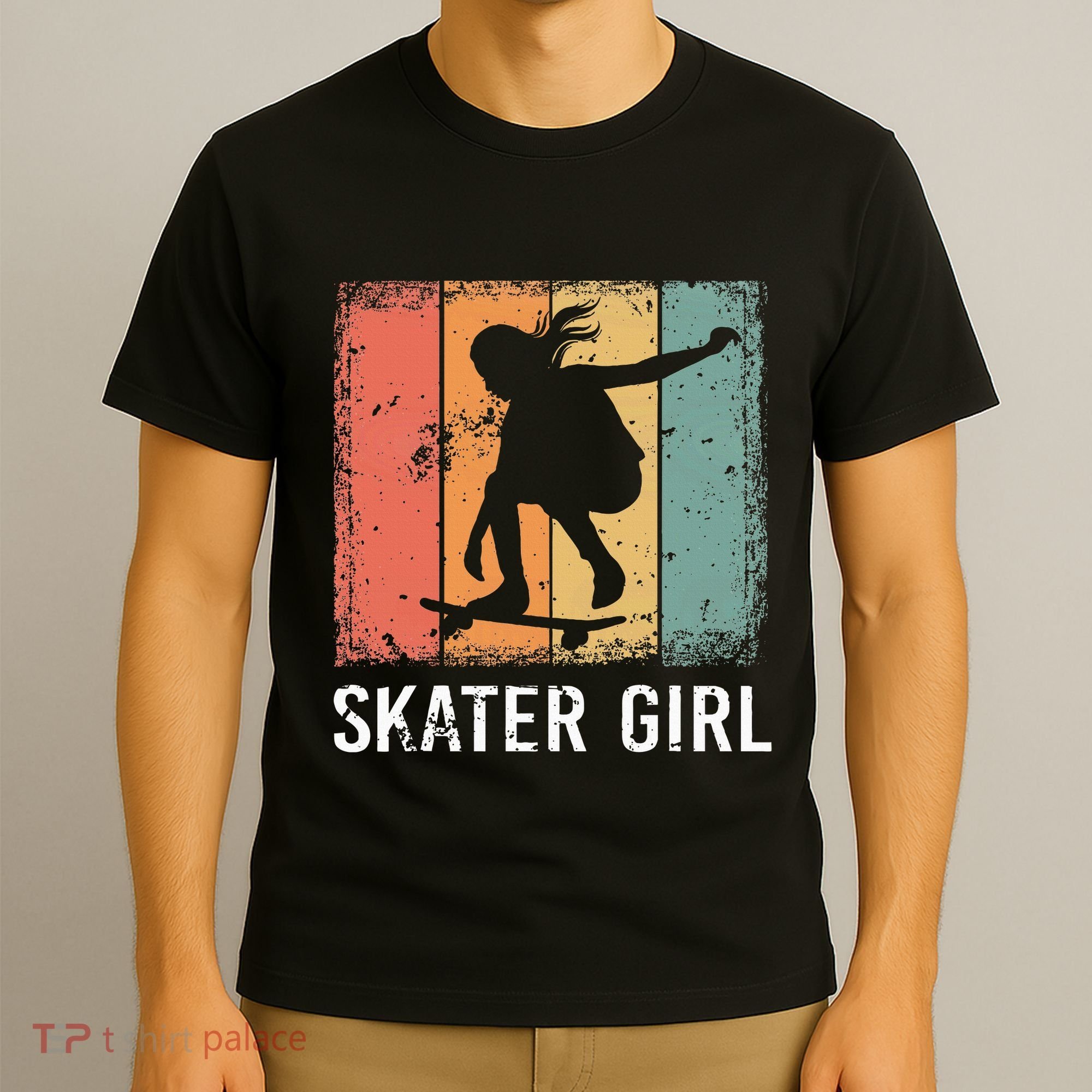 Cool Skater Art Women Skateboarding Skateboard Skating T-Shirt