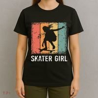 Cool Skater Art Women Skateboarding Skateboard Skating T-Shirt thumb 4