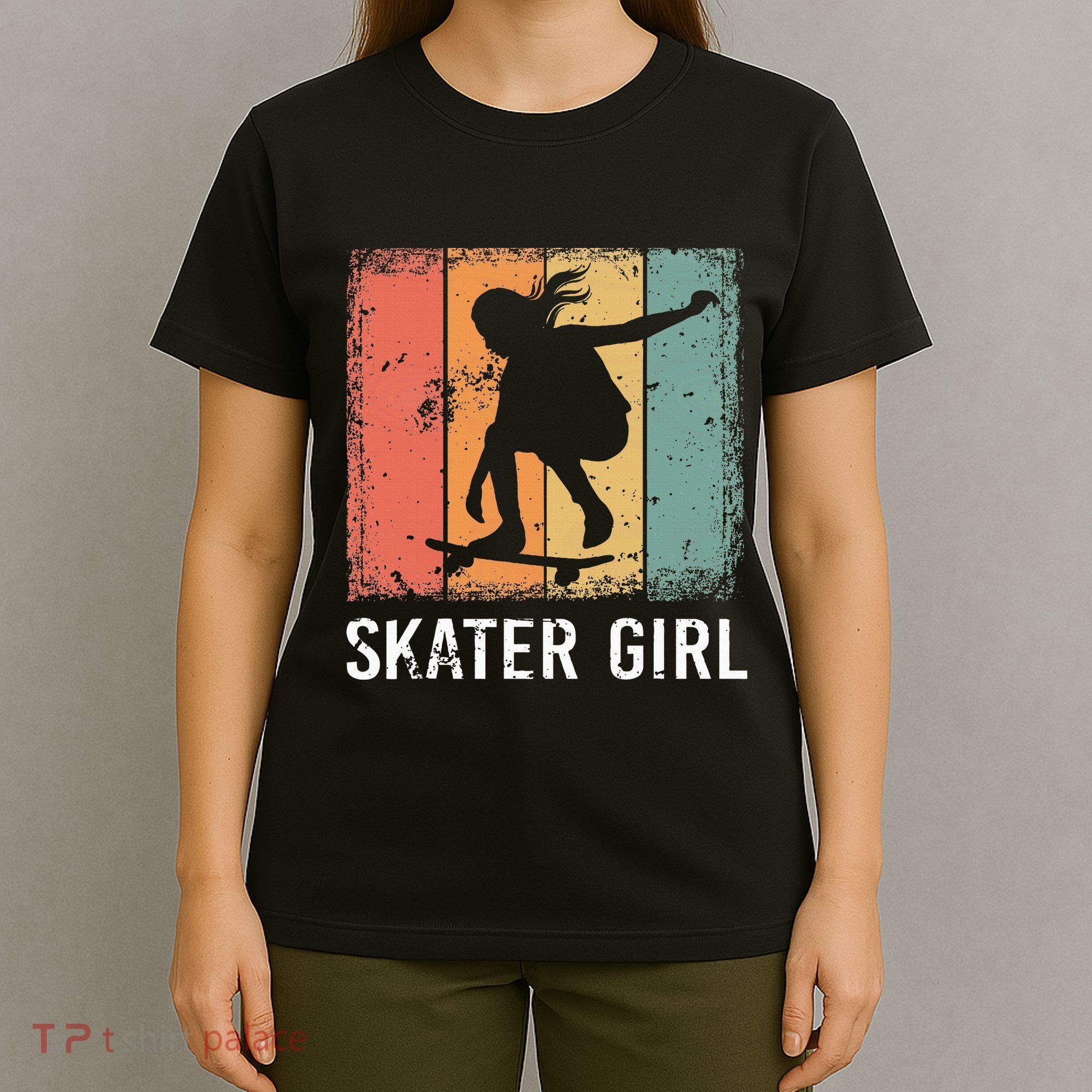 Cool Skater Art Women Skateboarding Skateboard Skating T-Shirt