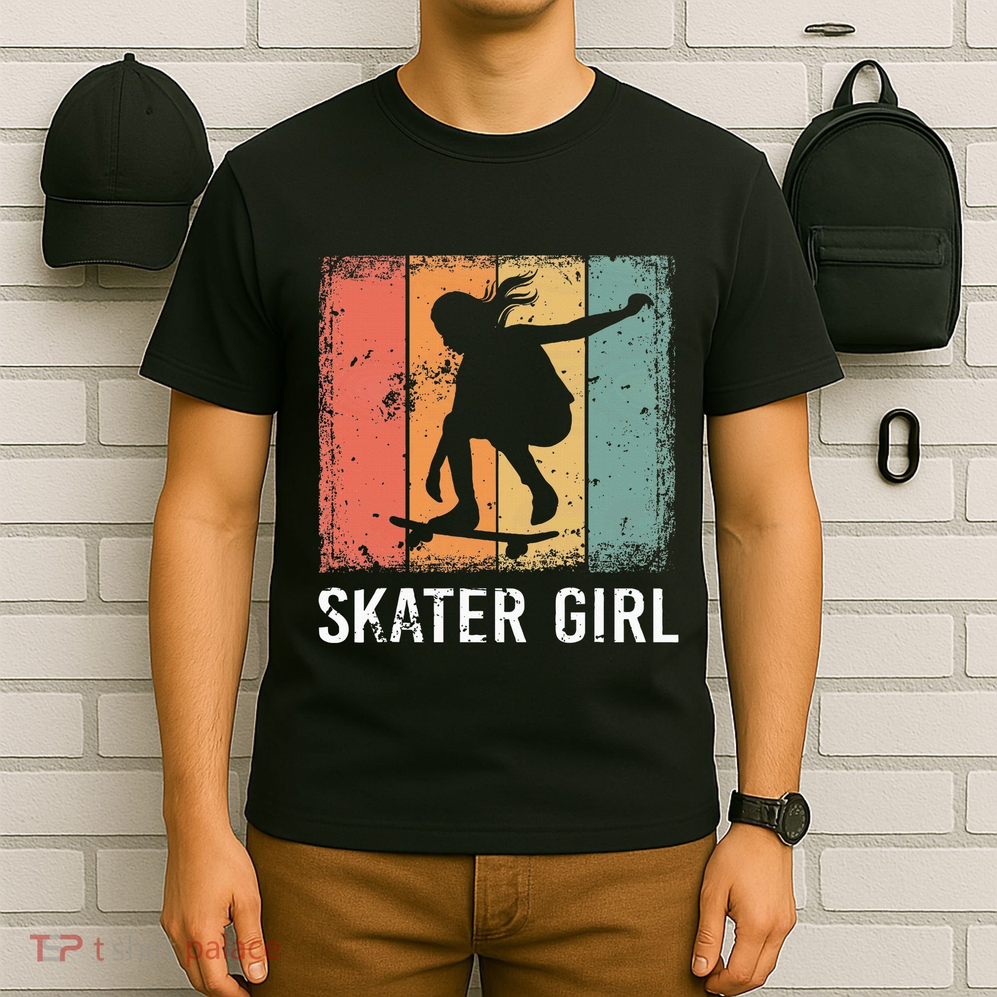 Cool Skater Art Women Skateboarding Skateboard Skating T-Shirt