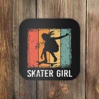 Cool Skater Art Women Skateboarding Skateboard Skating Coaster thumb 0