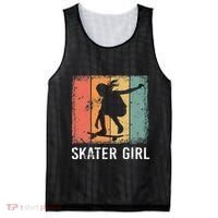 Cool Skater Art Women Skateboarding Skateboard Skating Mesh Reversible Basketball Jersey Tank thumb 0