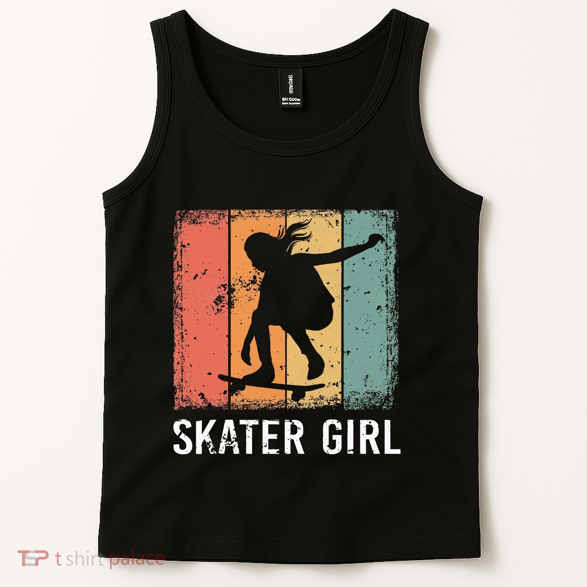 Cool Skater Art Women Skateboarding Skateboard Skating Tank Top