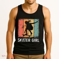 Cool Skater Art Women Skateboarding Skateboard Skating Tank Top thumb 3