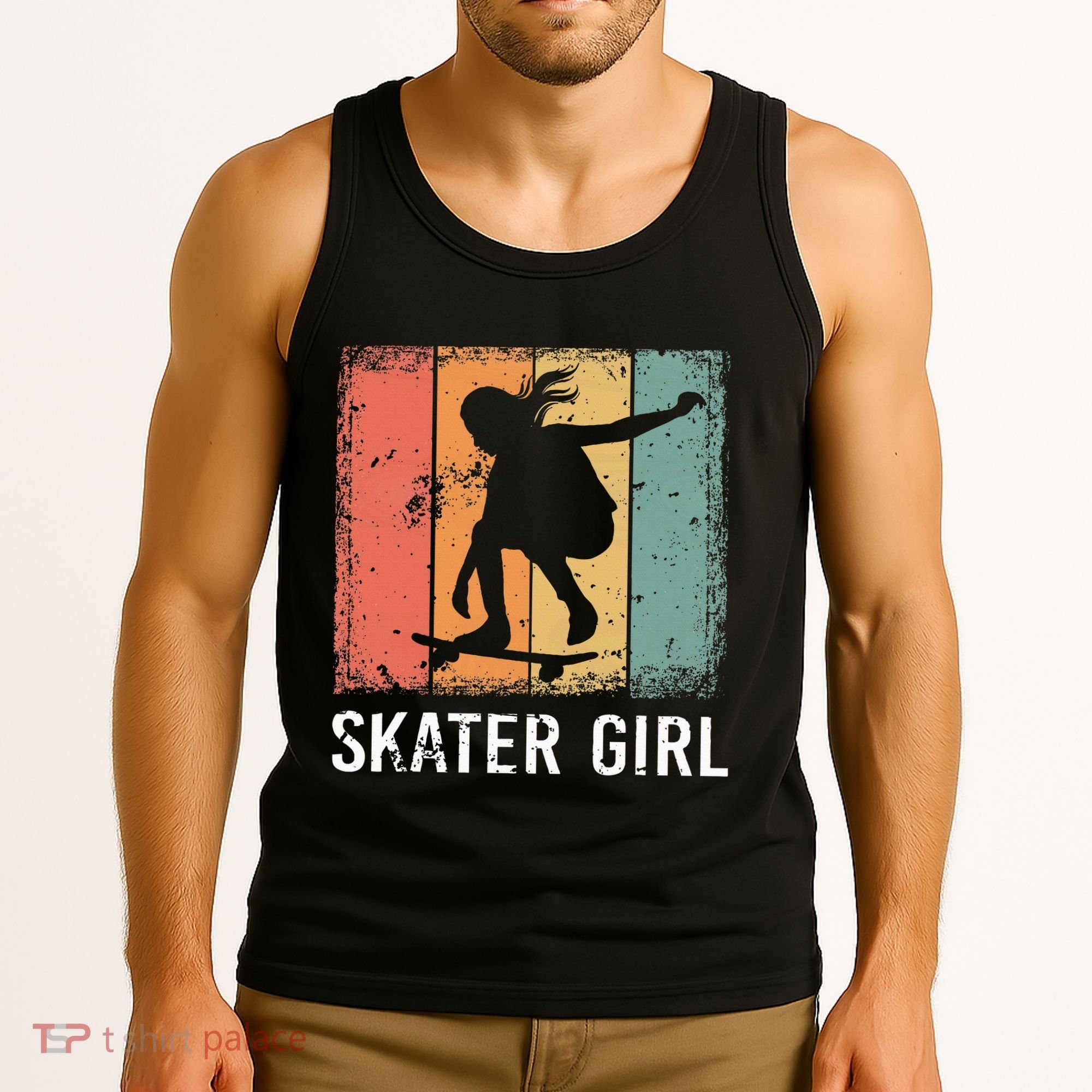 Cool Skater Art Women Skateboarding Skateboard Skating Tank Top