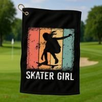 Cool Skater Art Women Skateboarding Skateboard Skating Golf Towel thumb 1