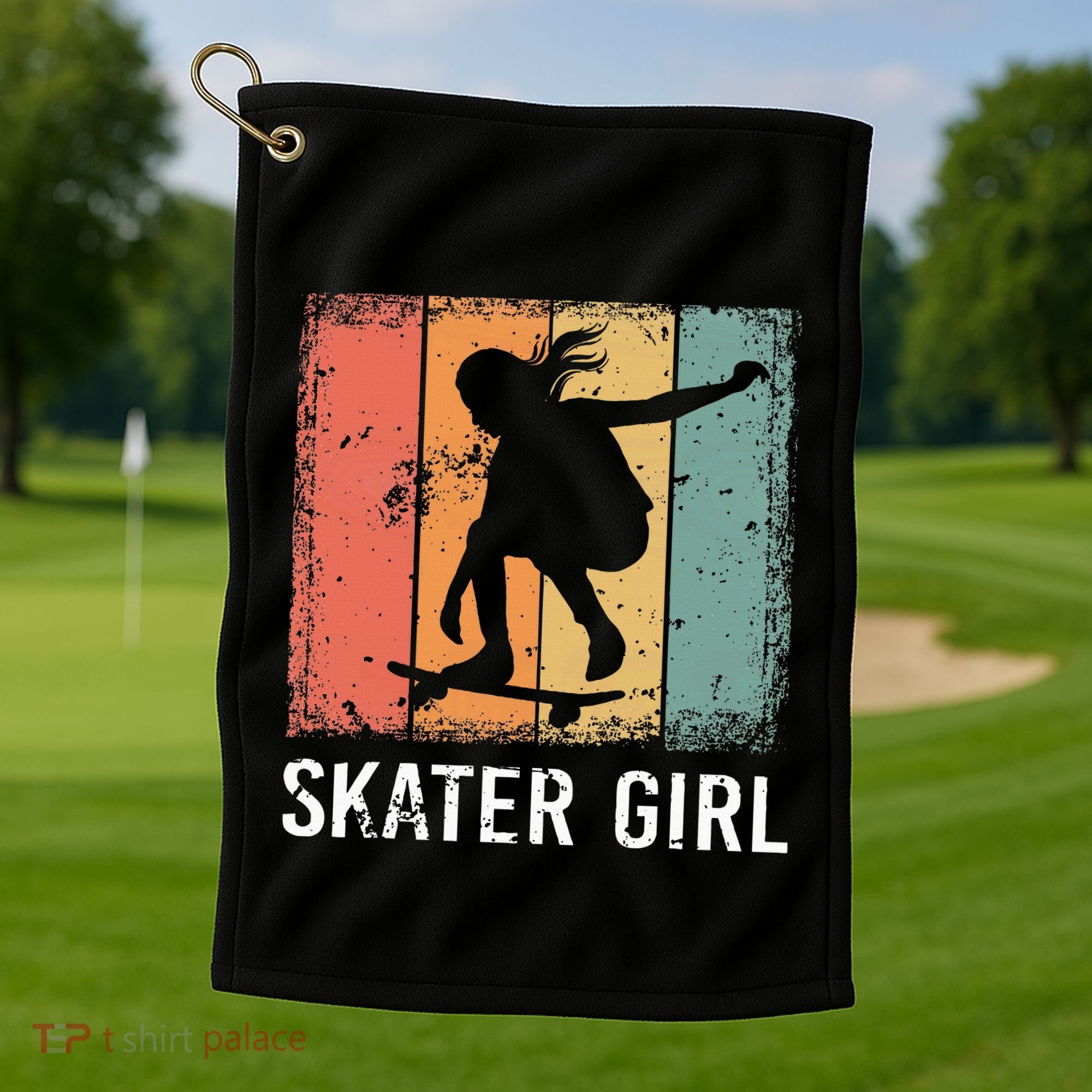 Cool Skater Art Women Skateboarding Skateboard Skating Golf Towel