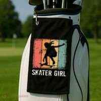 Cool Skater Art Women Skateboarding Skateboard Skating Golf Towel thumb 2
