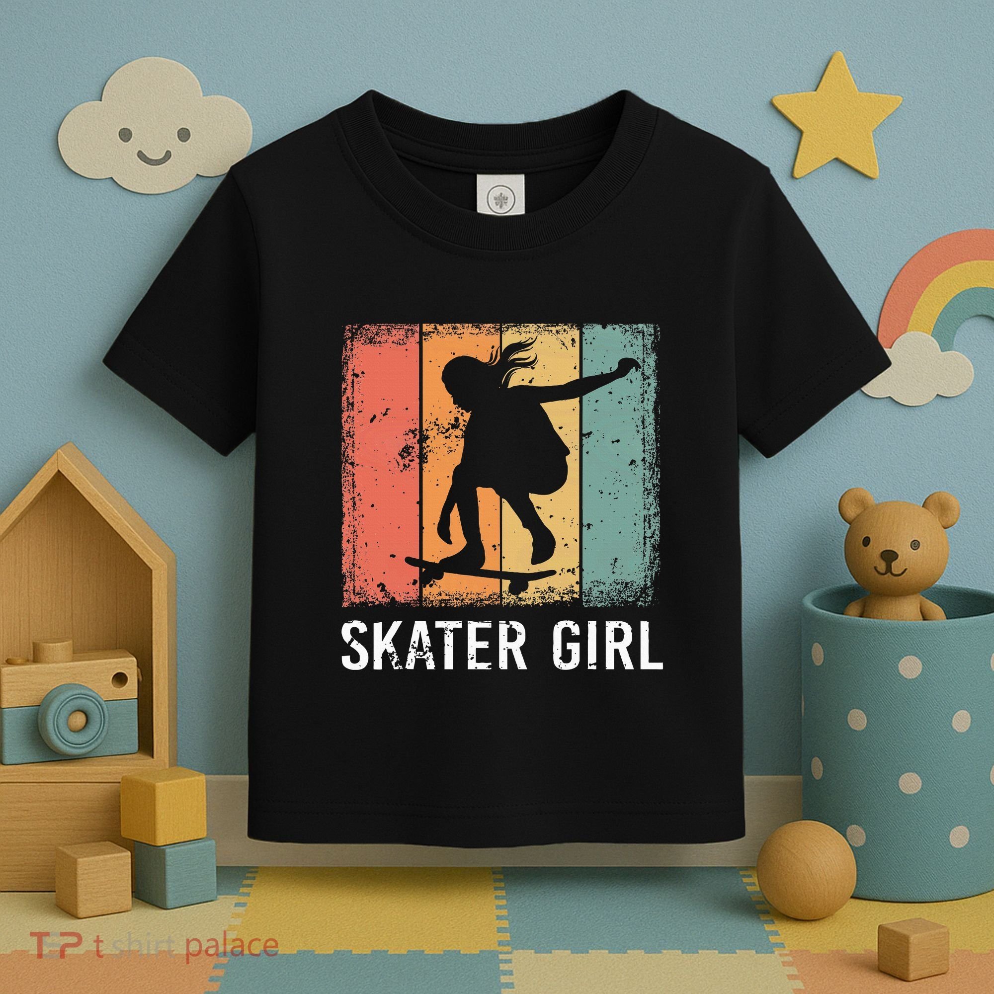 Cool Skater Art Women Skateboarding Skateboard Skating Toddler T-Shirt