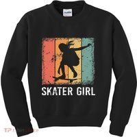 Cool Skater Art Women Skateboarding Skateboard Skating Kids Sweatshirt thumb 0