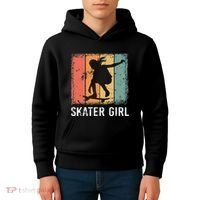 Cool Skater Art Women Skateboarding Skateboard Skating Kids Hoodie thumb 4