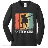 Cool Skater Art Women Skateboarding Skateboard Skating Kids Long Sleeve Shirt thumb 0