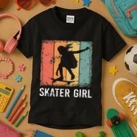 Cool Skater Art Women Skateboarding Skateboard Skating Kids T-Shirt thumb 3